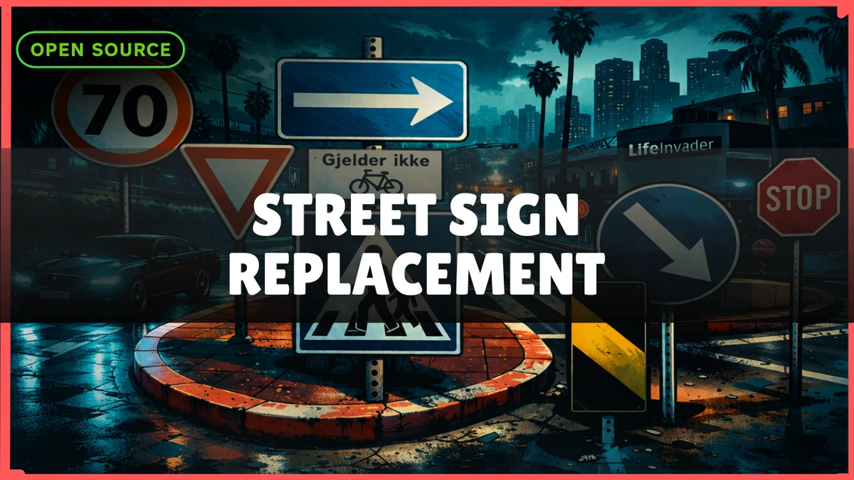 Norske Veiskilt FiveM | Norwegian Street Sign Replacement Pack | Open Source